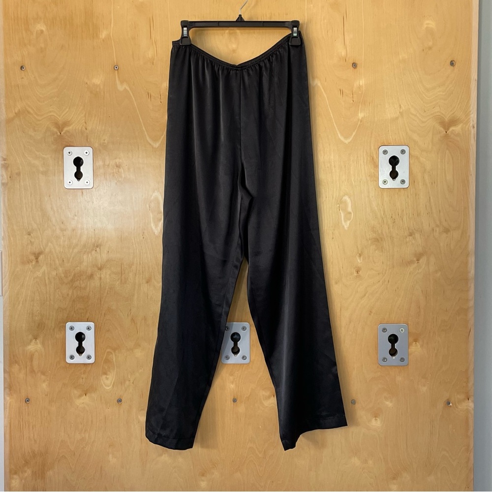 Black silky pajama bottoms